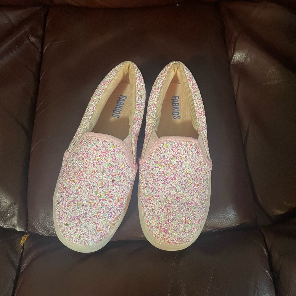 Fab kids light up sparkle slip on shoes